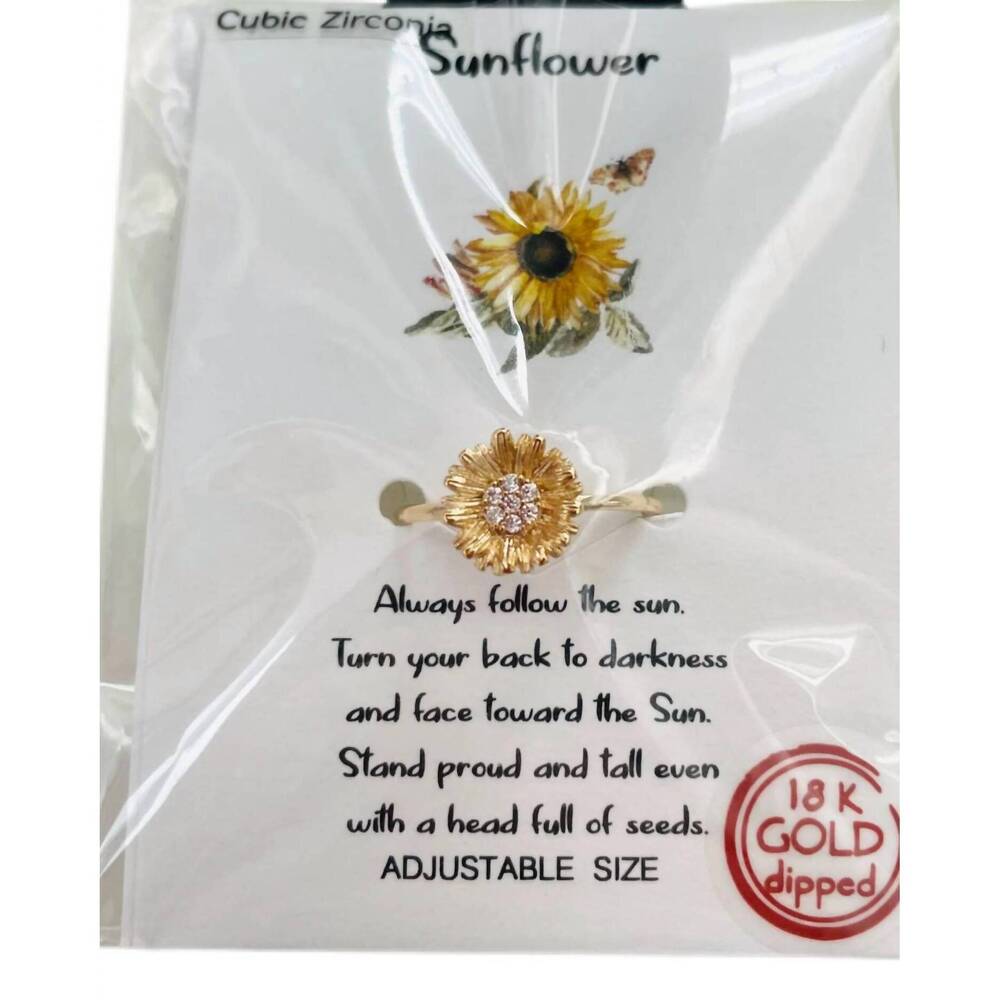 NEW SOUTHERN SEOUL women's sunflower adjustable ring in gold